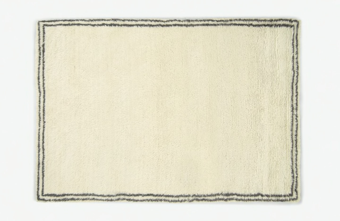 MADE, Heijer Washed Shaggy 100% Wool Rug, Large 160 x 230 cm, Off-White & Black, WAS £385 NOW £195