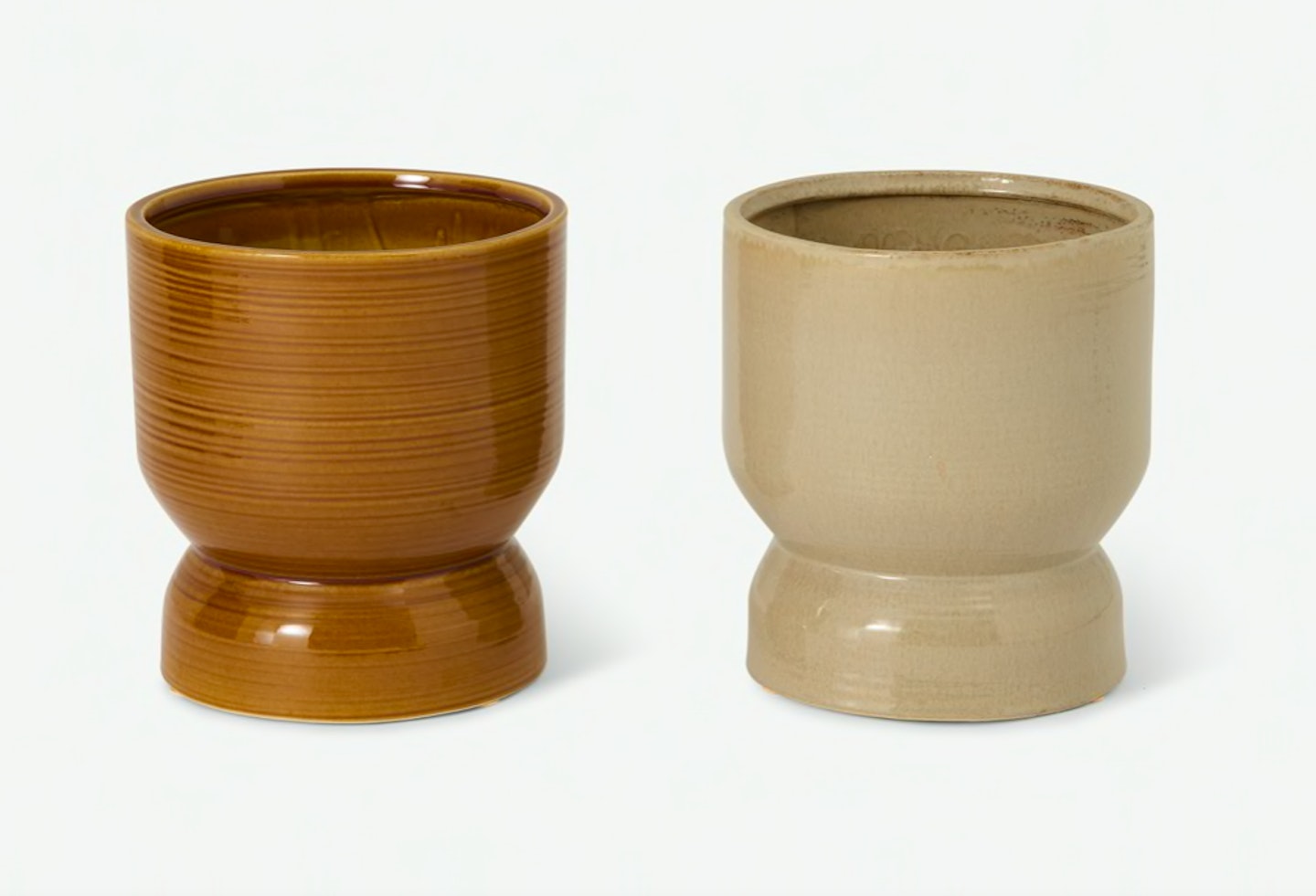 MADE, Lareta Set of 2 Texured Planters, Burnt Orange & White Speckle, £62