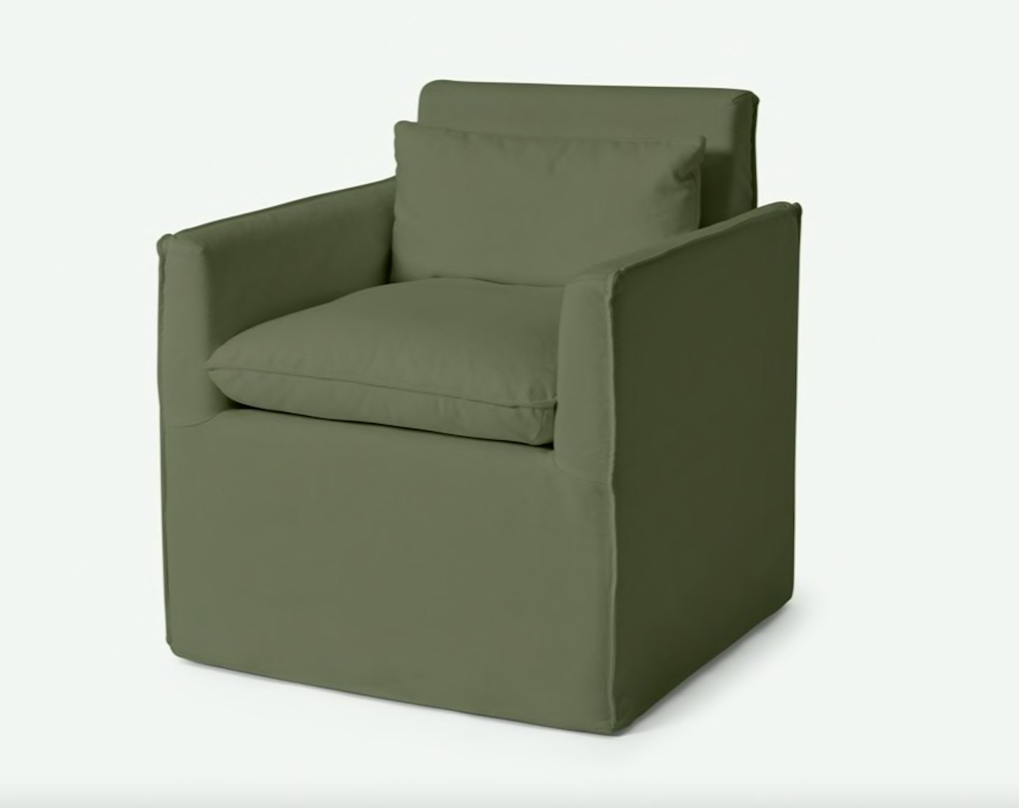 MADE, Kasiani Carver Dining Chair, Olive Cotton & Linen Mix, WAS £325 NOW £195