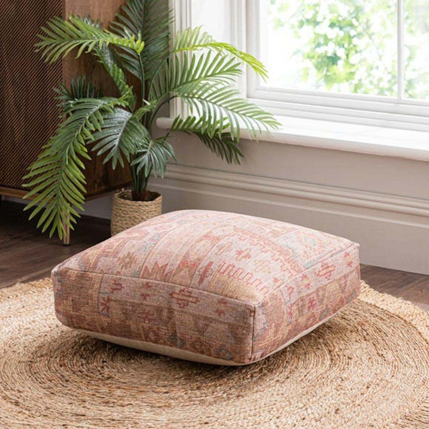 Dunelm, Ara Global Pink Square Floor Cushion, £59