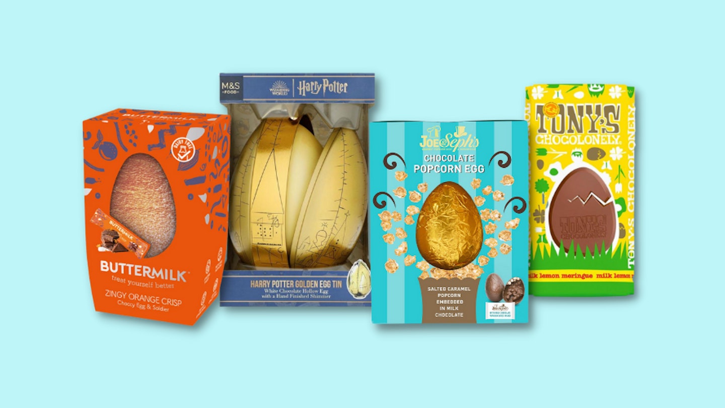 All the best Easter eggs to buy no matter your budget: different easter treats on blue background