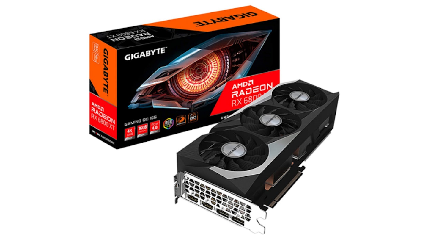 An AMD RX 6800XT  graphics card with box
