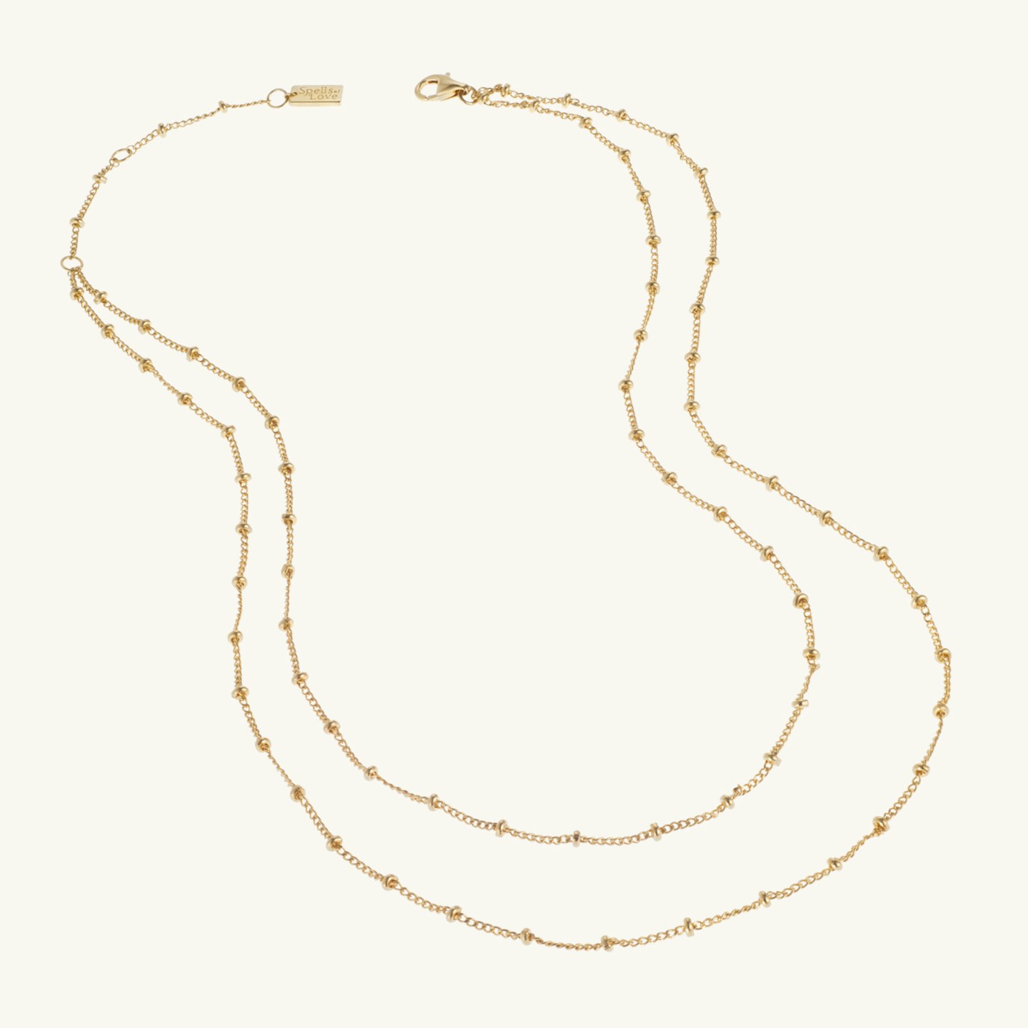 Double Strand Beaded Satellite Necklace Gold, £110