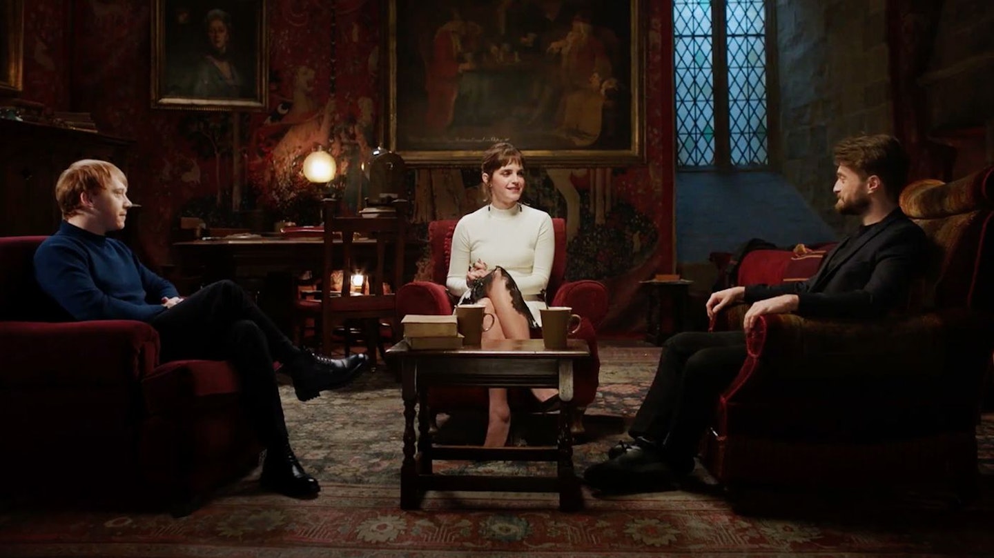 Rupert Grint, Emma Watson and Radcliffe in the Return To Hogwarts special