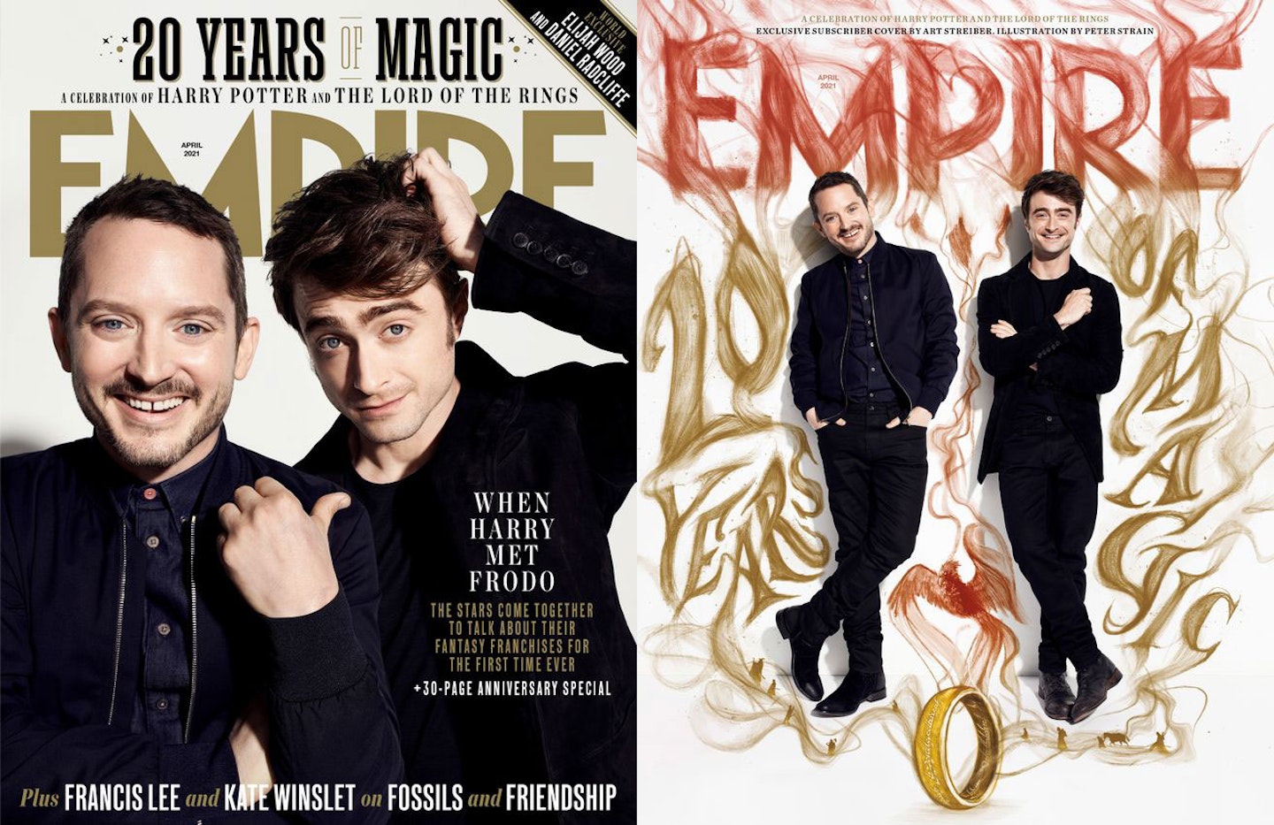 Radcliffe and Elijah Wood on the cover of Empire