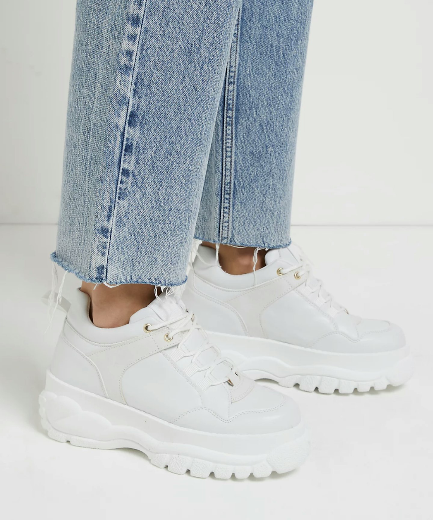 River Island White Chunky Flatform Trainers