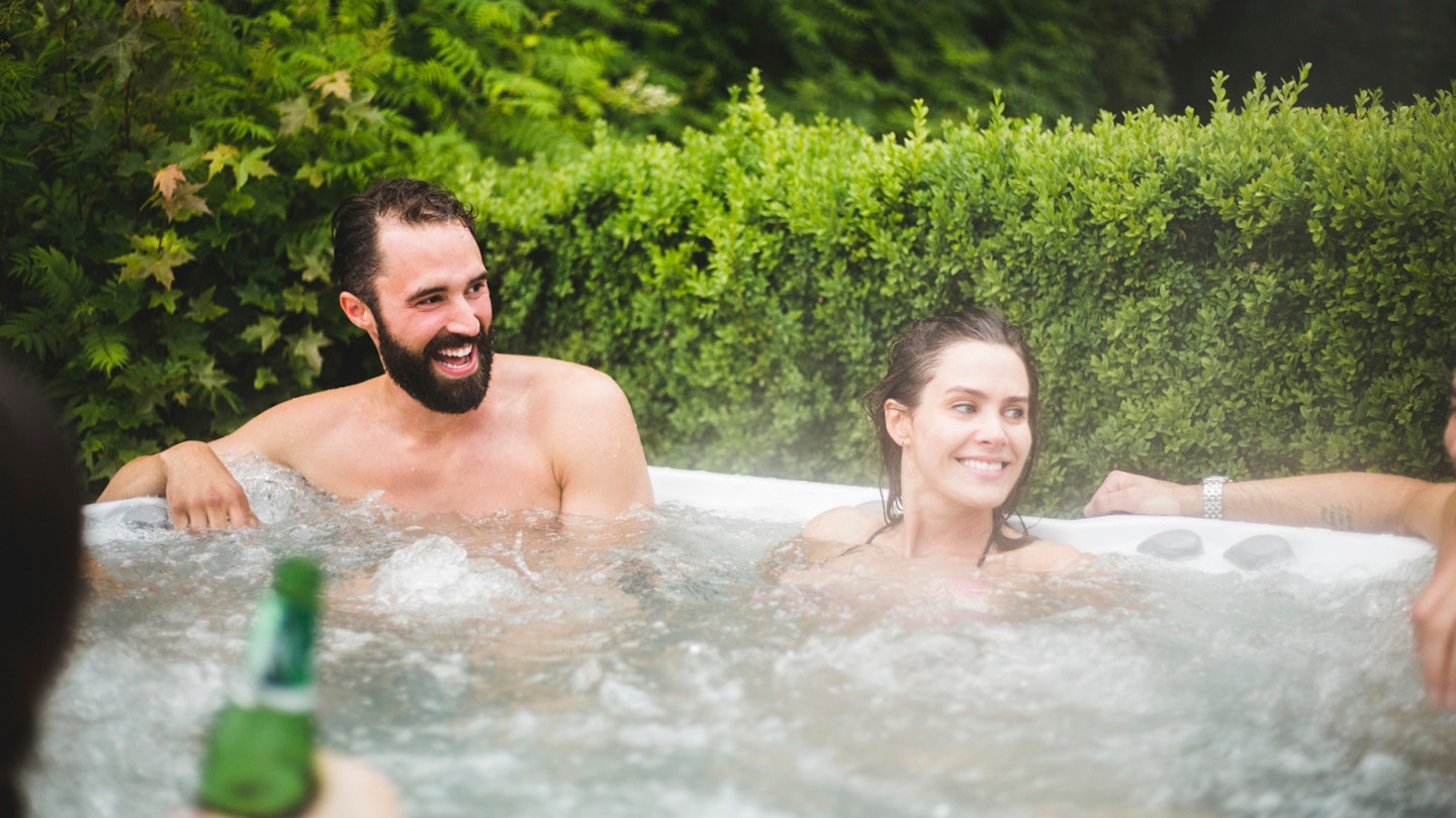 Man and woman in hot tub