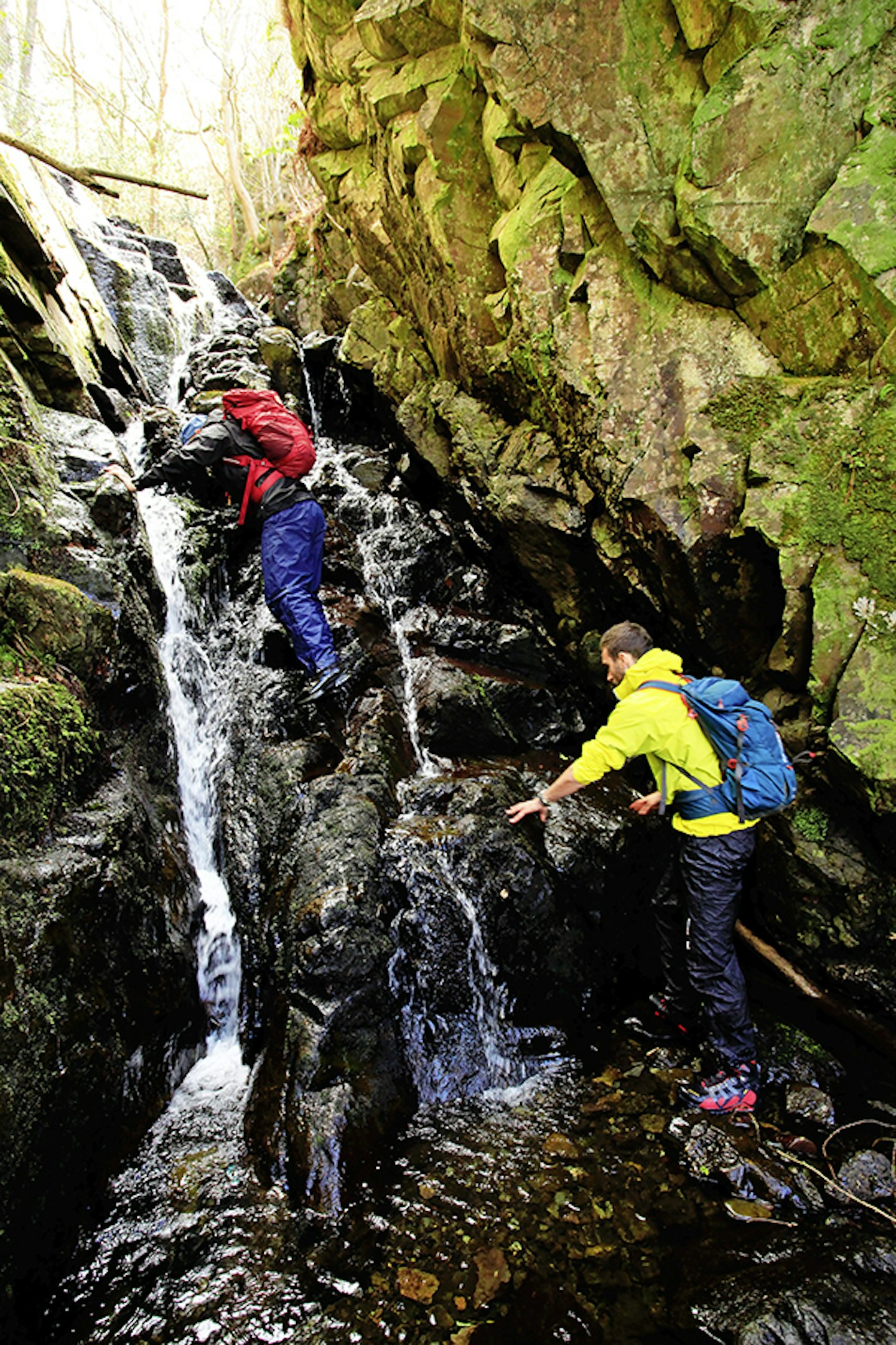 Right in the heart of Cat Gill and fully waterproofed up after realising there was no way of avoiding a proper soaking.