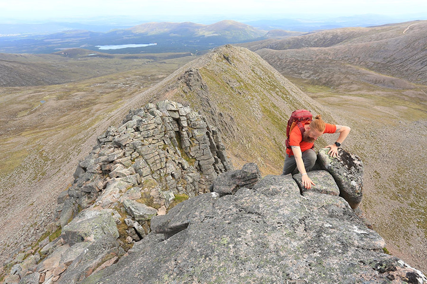 Scrambling on the Fiacaill Ridge in the Cairngorms