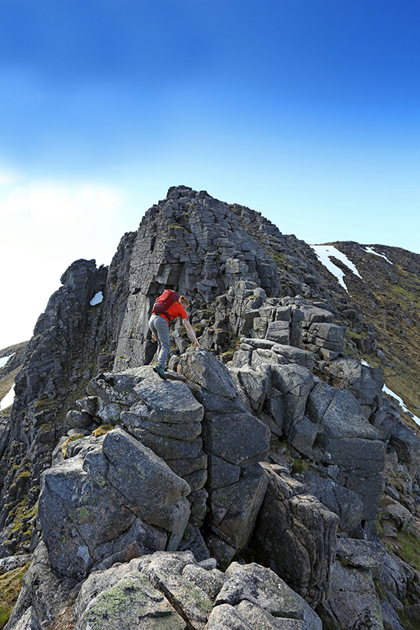 Scrambling on the Fiacaill Ridge in the Cairngorms