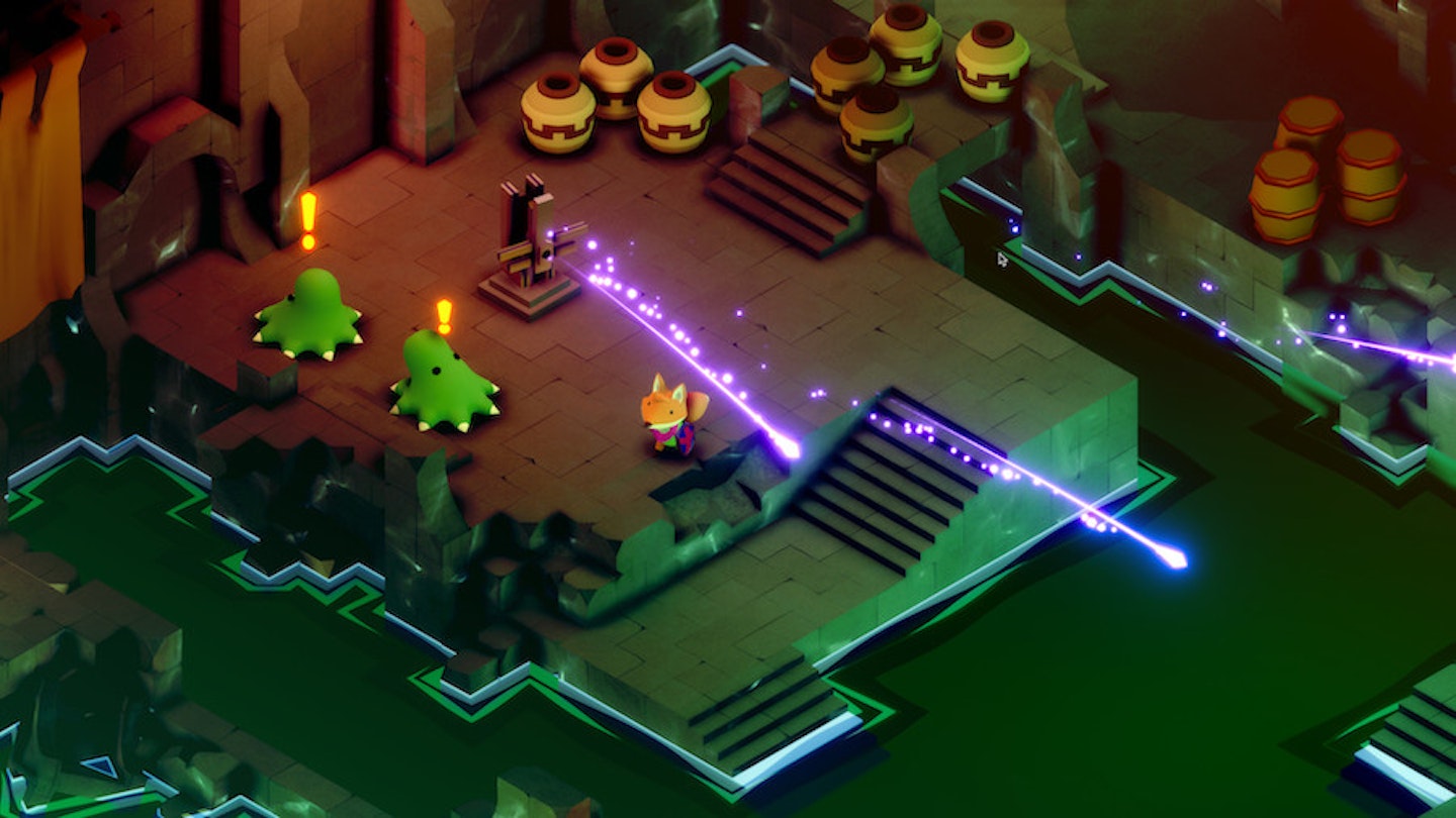 Tunic the Zelda-like game being played