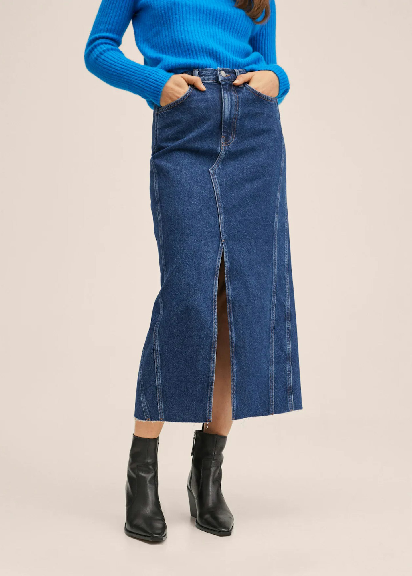 Tuesday - Mango, Slit Front Denim Skirt, £35.99