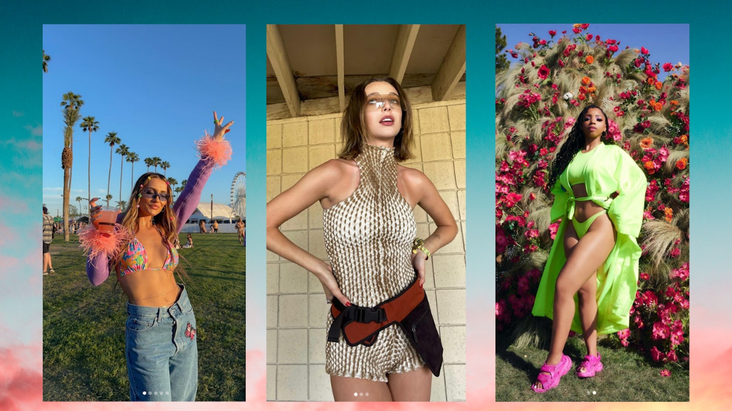 Our favourite Coachella 2022 looks and how to recreate them from the high-street, compilation of Coachella looks from sarah ashcroft, emma chamberlain and chloe bailey