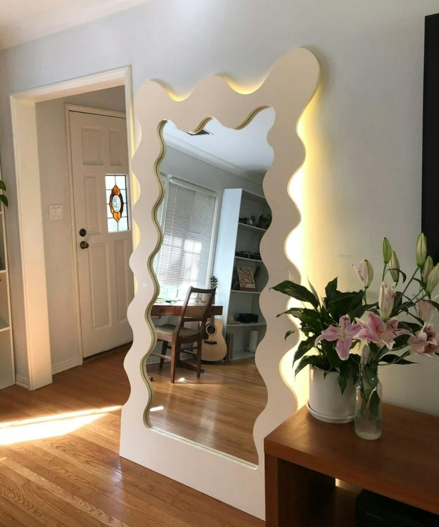Handmade Wavy Full Length Mirror With LED Lights, £963.16