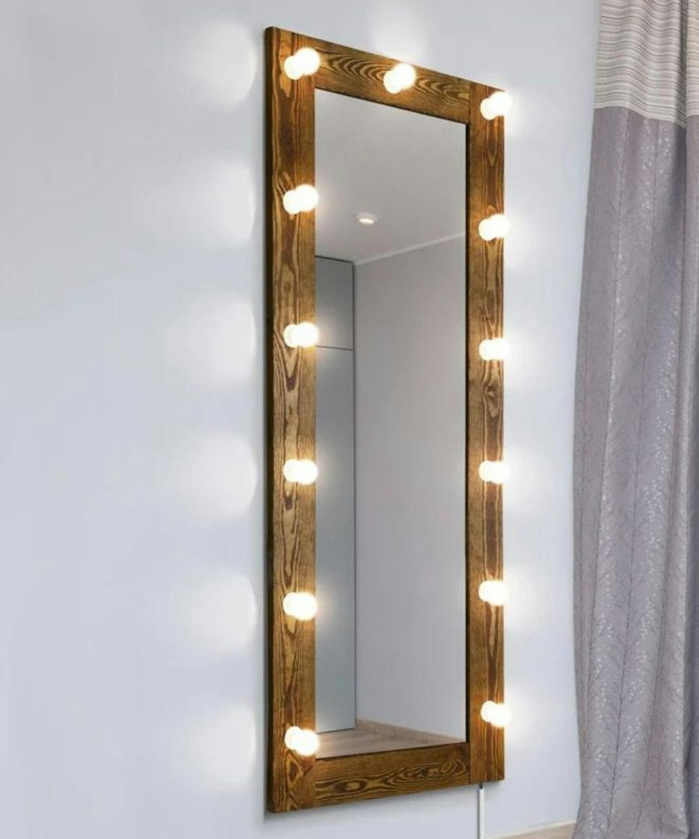 Hollywood Farmhouse Wood Light Up Wall Mirror, £539.99