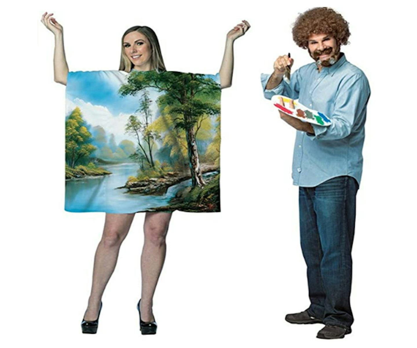 Bob Ross Artist Couples Costume Bundle Set