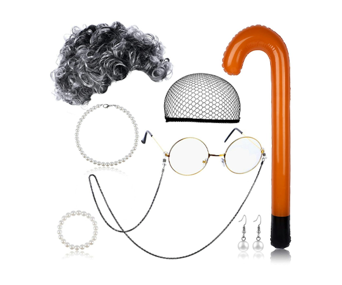 8Pcs/Set Old Lady Cosplay Set