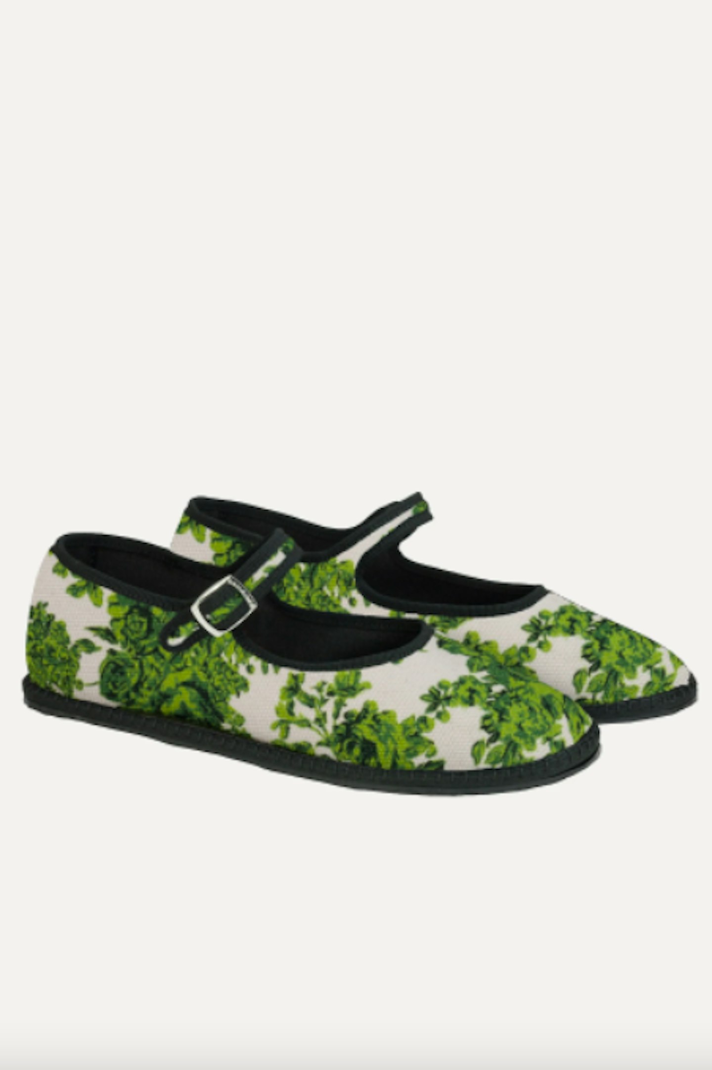 Green Floral Mary-Jane Shoes, £140