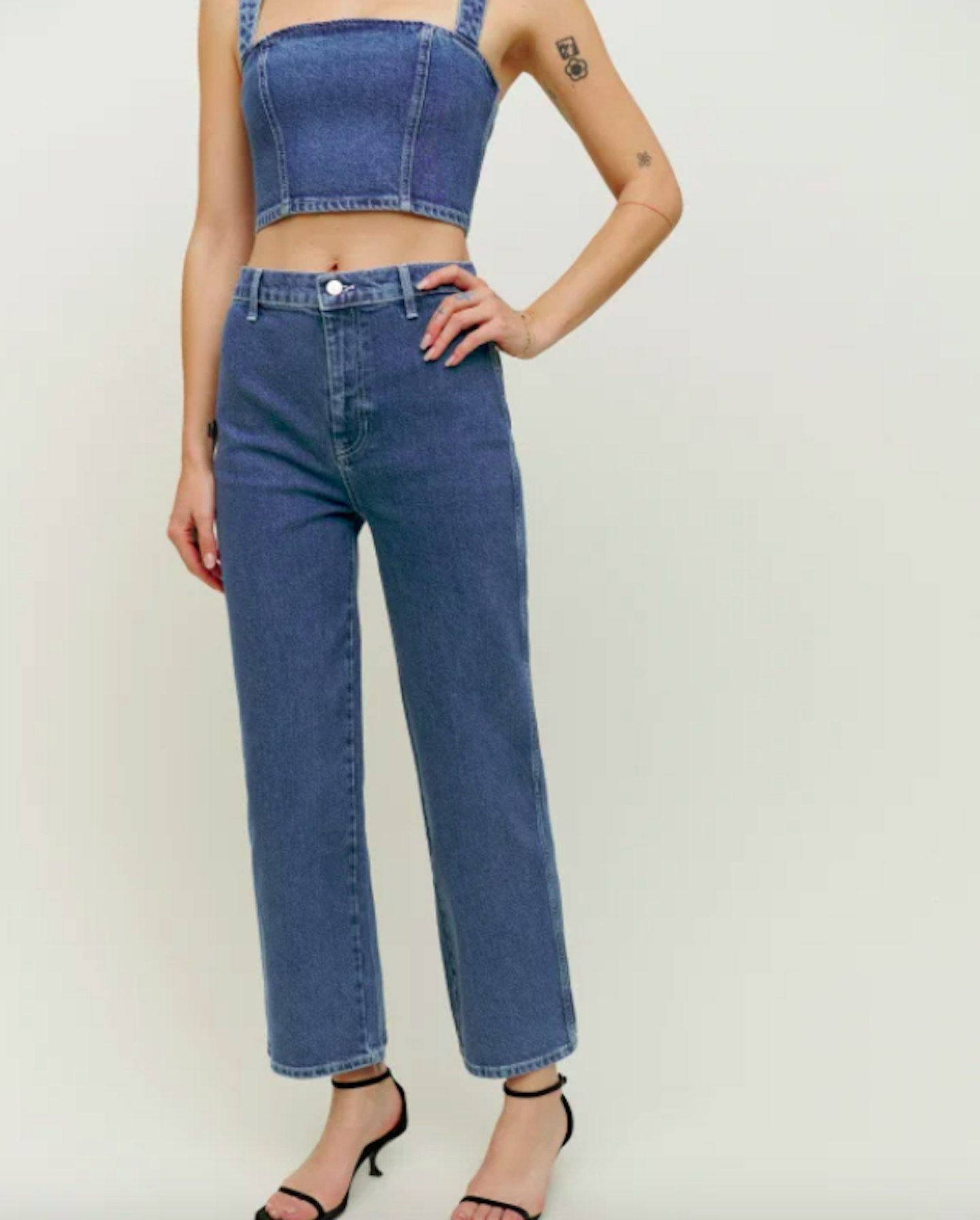 Reformation, Sunny Denim Two-Piece Set, £248