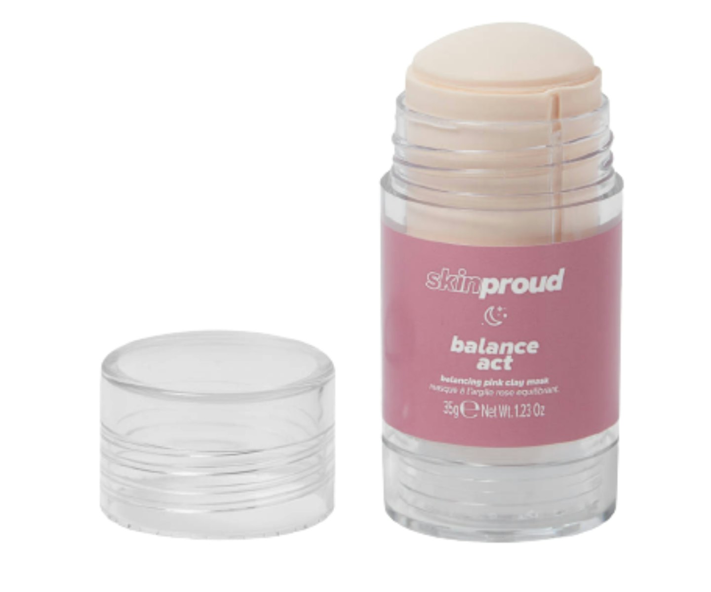 A picture of the Skin Proud Balance Act Pink Clay Mask Stick