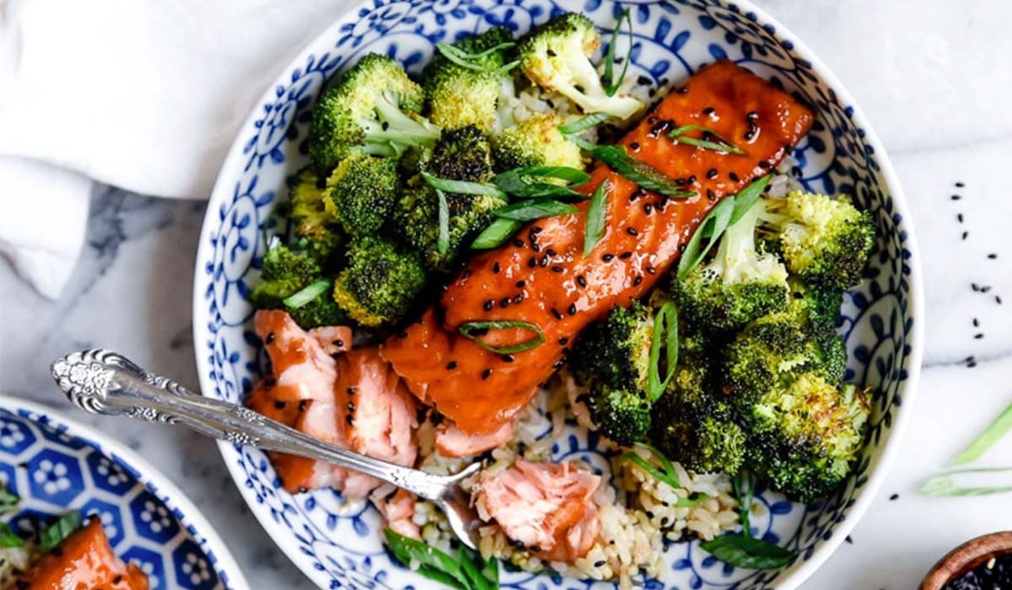 Air Fryer Salmon with Maple Soy Glaze