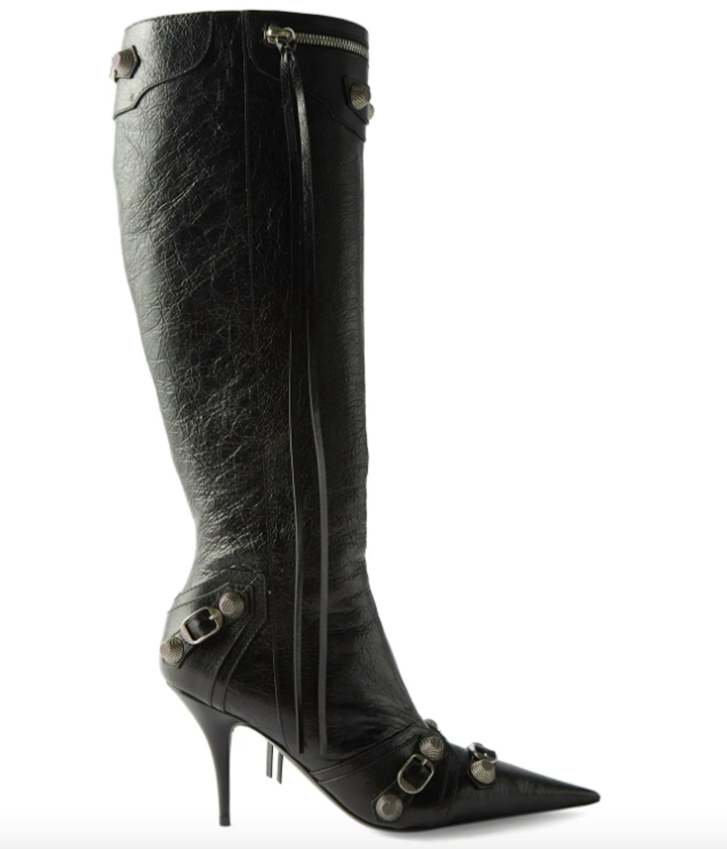 Balenciaga, Cagole Buckled Knee-High Leather Boots, £1,550