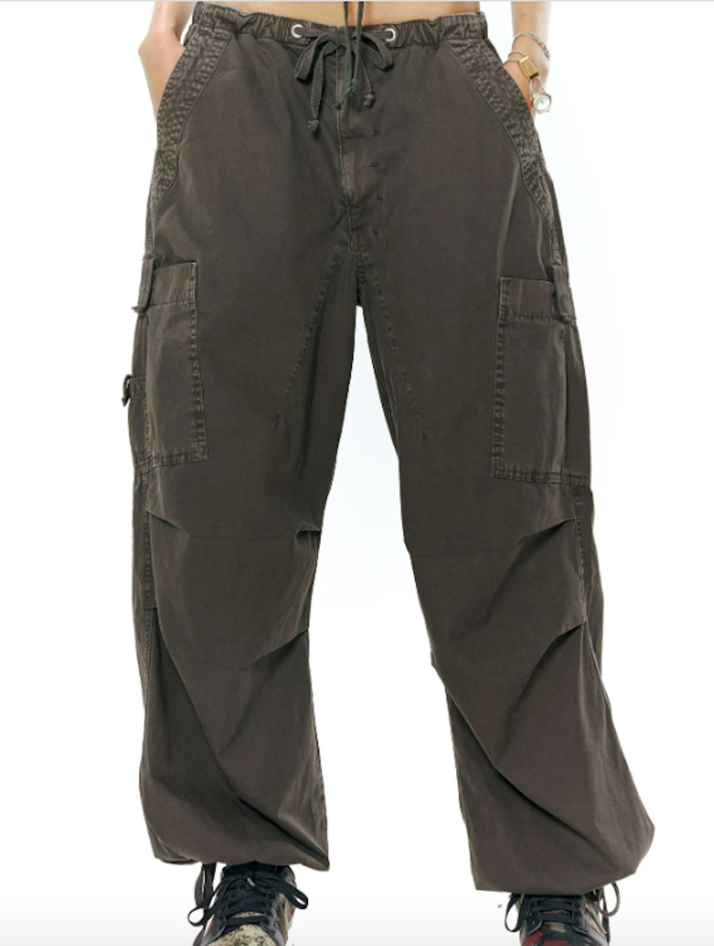 Jaded London, Brown Parachute Cargo Pants, £65