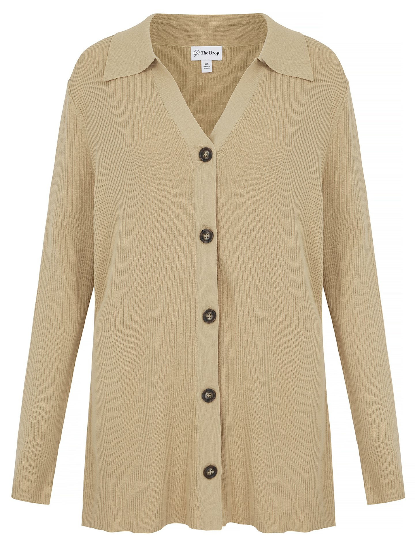 The Drop, Constance Rib Button-Down Sweater, £34.90