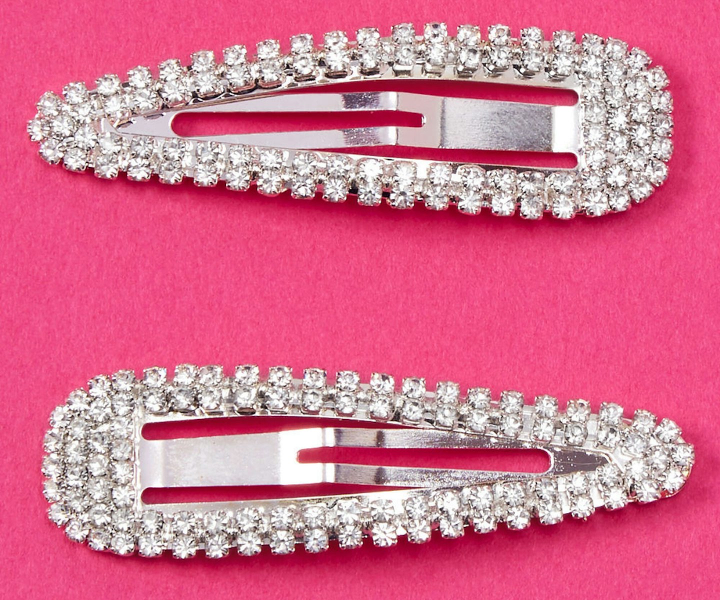 Claire's Silver Rhinestone Snap Clips - 2 Pack
