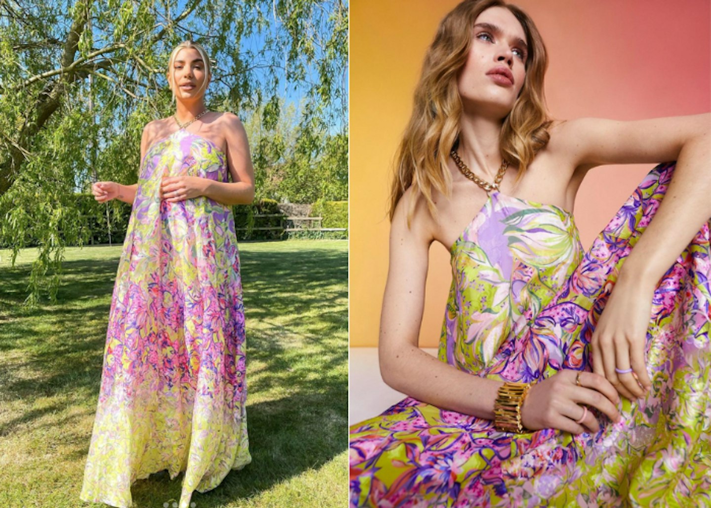 olivia bowen maternity outfits looks where to buy Alexandra Farmer Ombre Print Maxi Dress