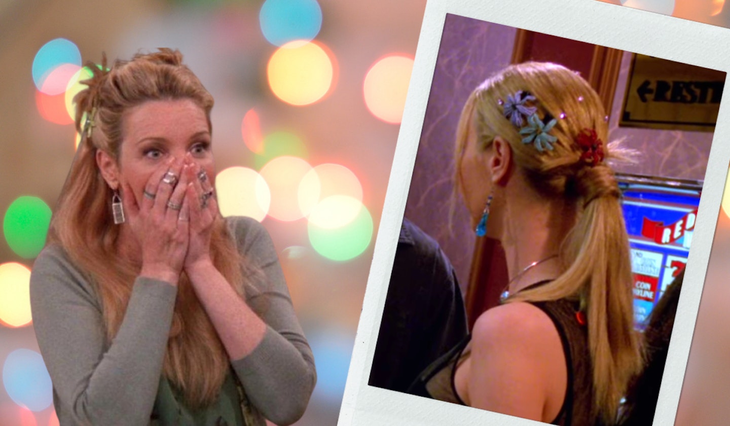picture of phoebe buffay wearing hair gems