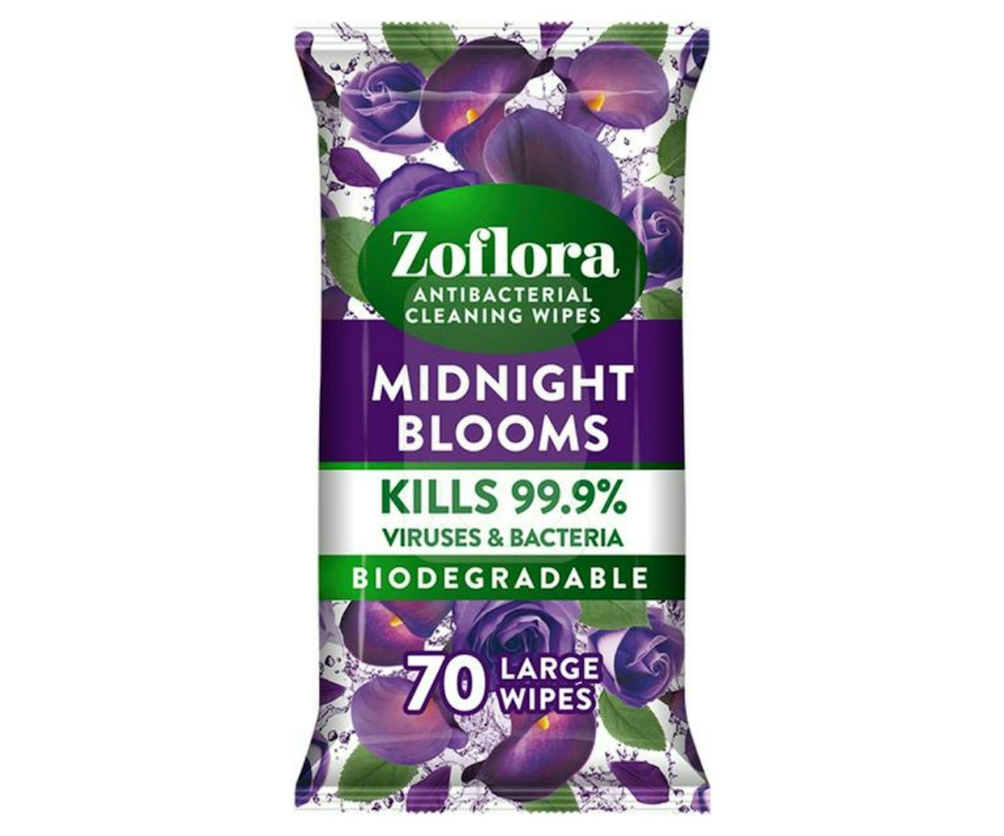 Zoflora Antibacterial Multi-Surface Cleaning Wipes Midnight Blooms 70 Large Wipes