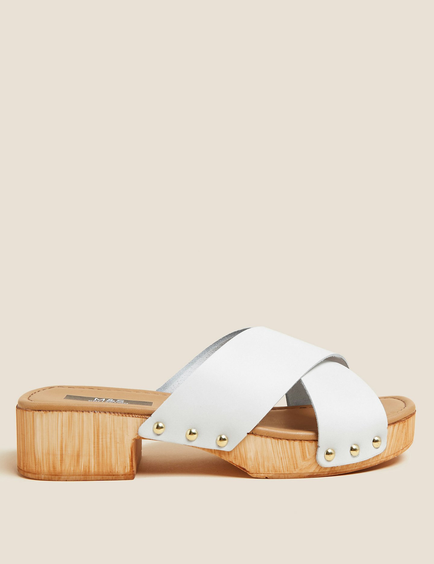 best brunch outfits M&S, Leather Block Heel Clogs, £45