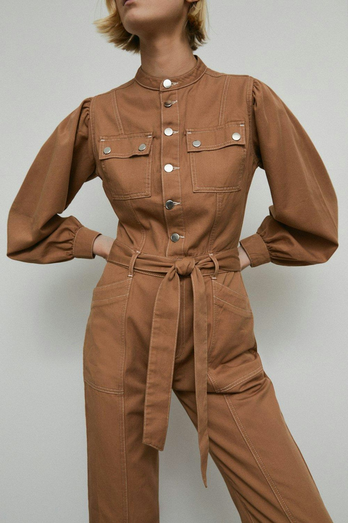 Warehouse Petite Twill Utility Belted Boilersuit