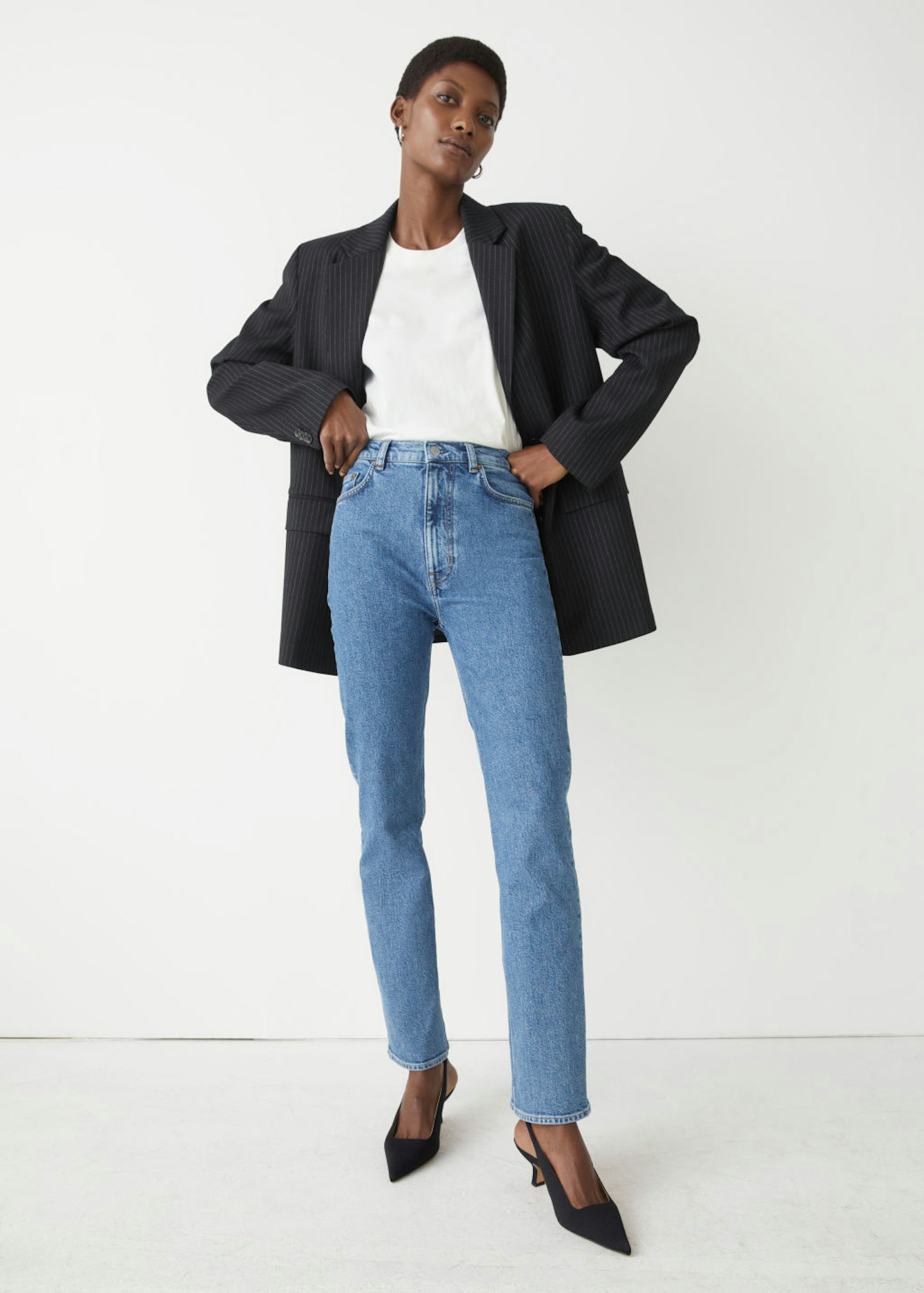 High waisted straight deals leg cropped jeans