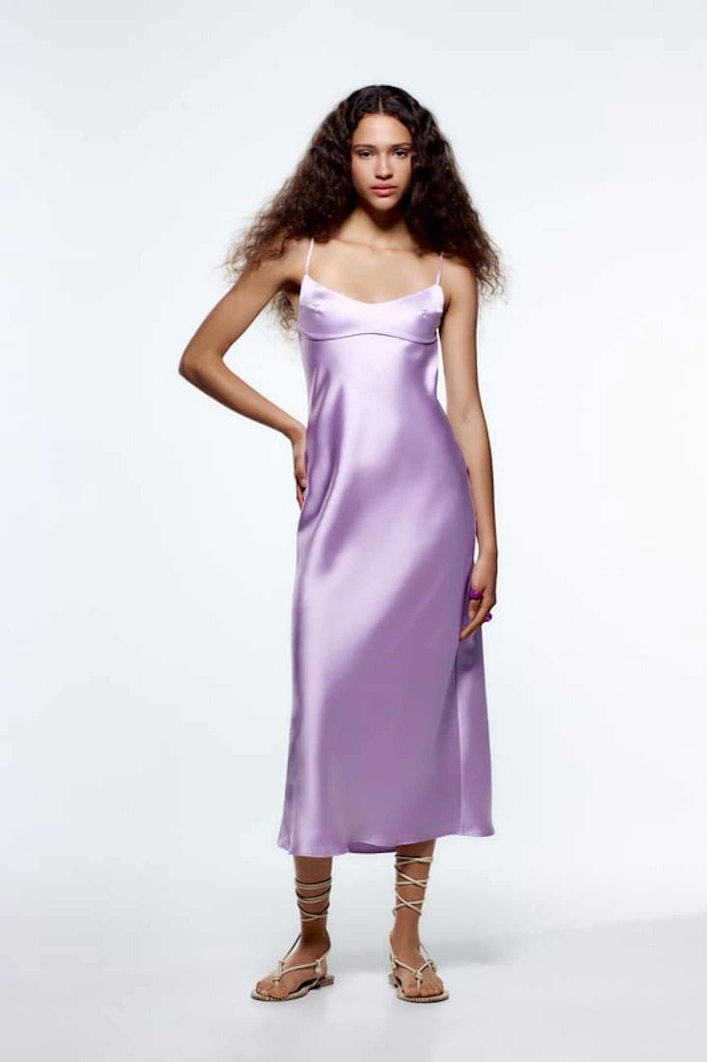 Zara, Satin Dress Lilac, £45.99