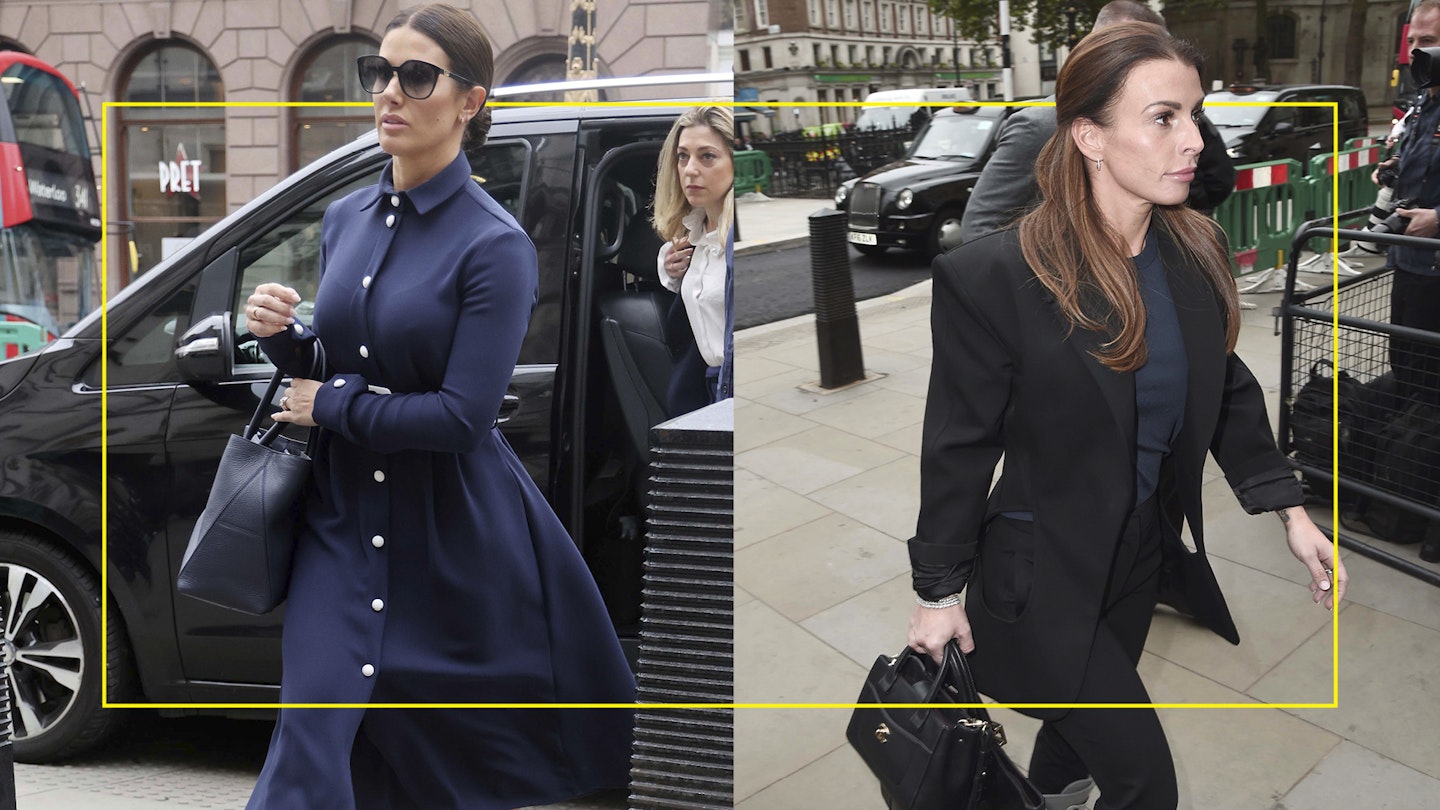 Rebekah Vardy and Coleen Rooney outside court