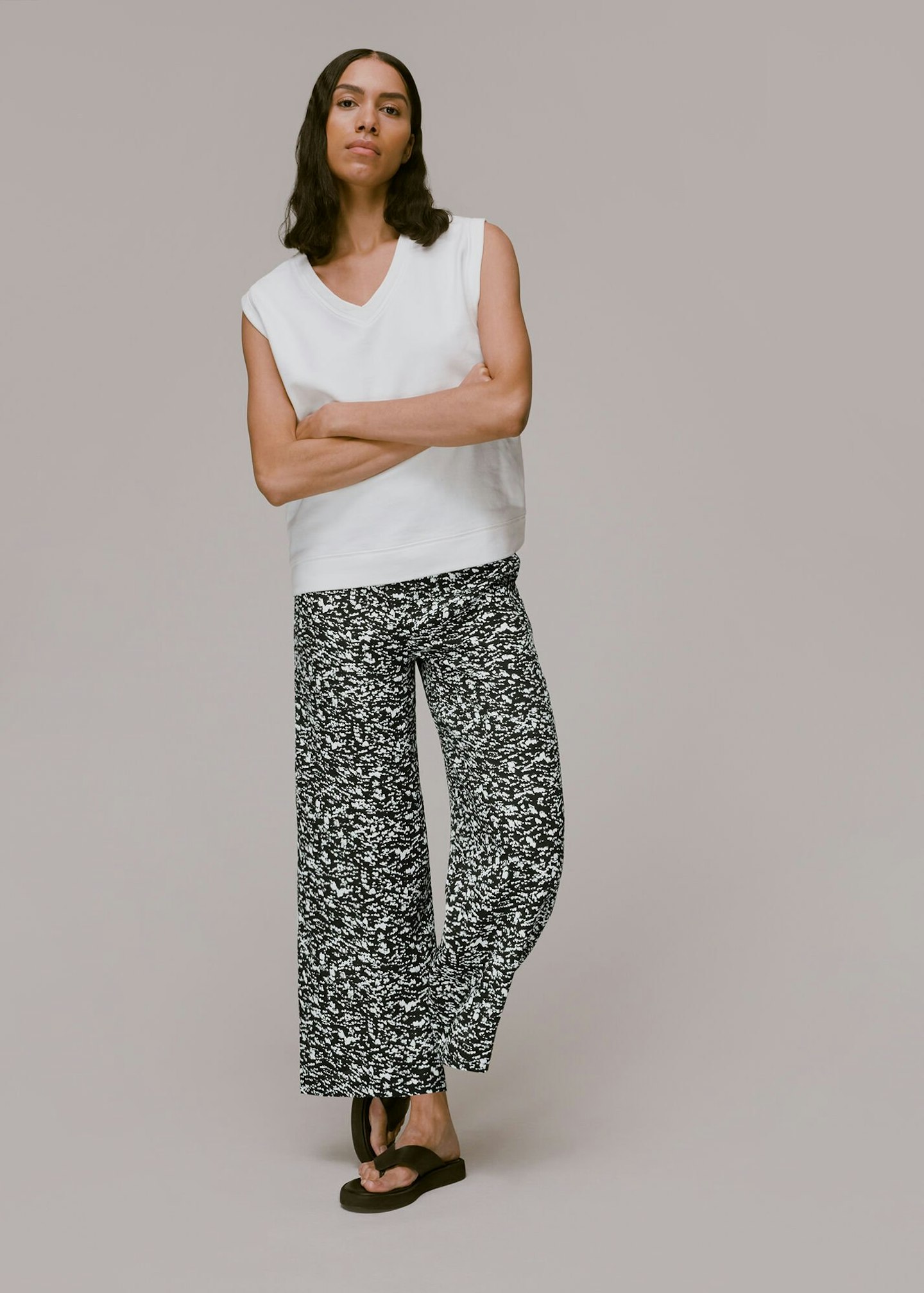 best trousers for summer Whistles, Abstract Smudge Trousers, £89