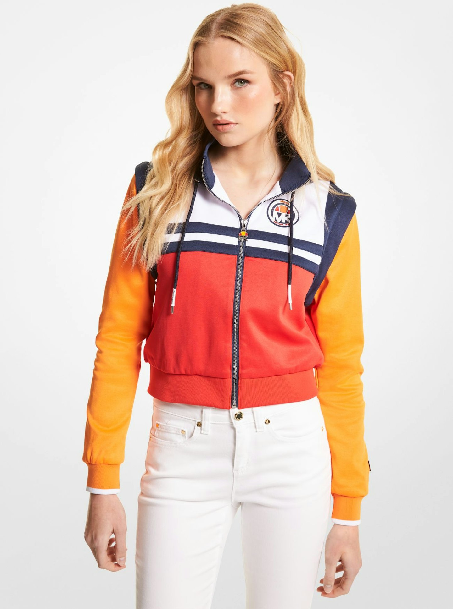 lunchtime shop Tuesday - Michael Michael Kors x ellesse, Color-Block Cotton Blend Zip-Up Jacket, £210