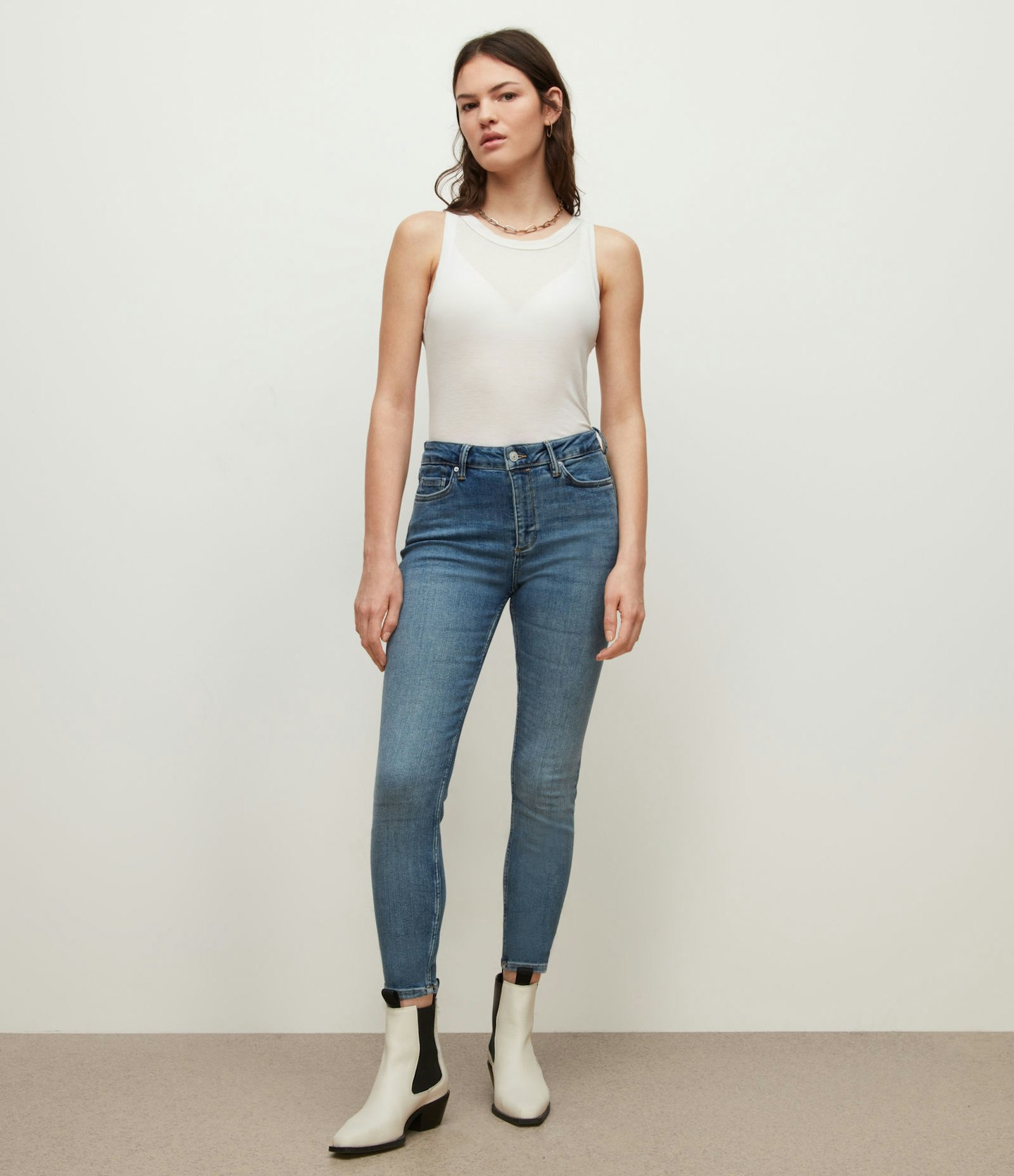 All Saints, Dax High-Rise Size Me Skinny Jeans, £99
