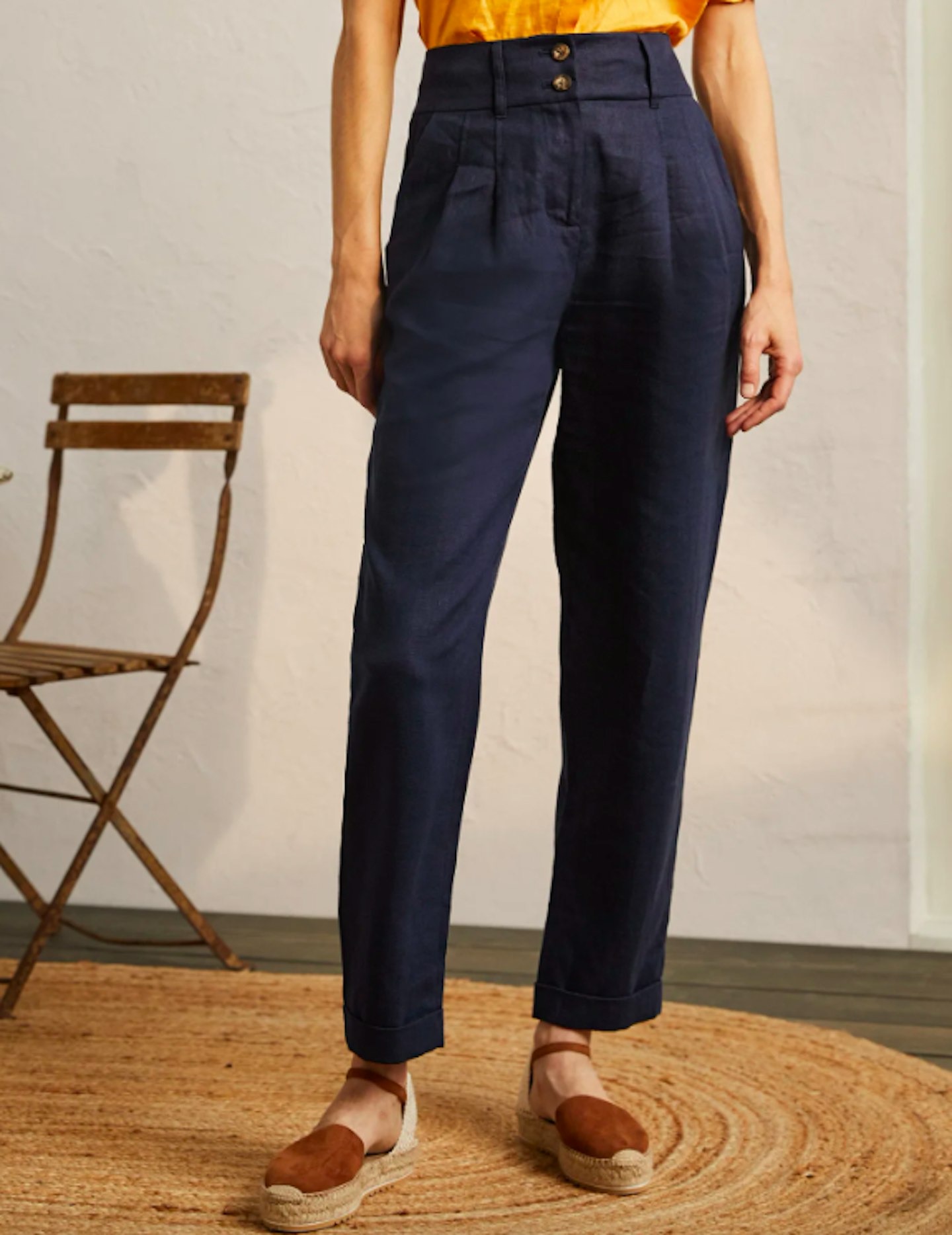 Boden, Turn-Up Linen Trousers, £59.50