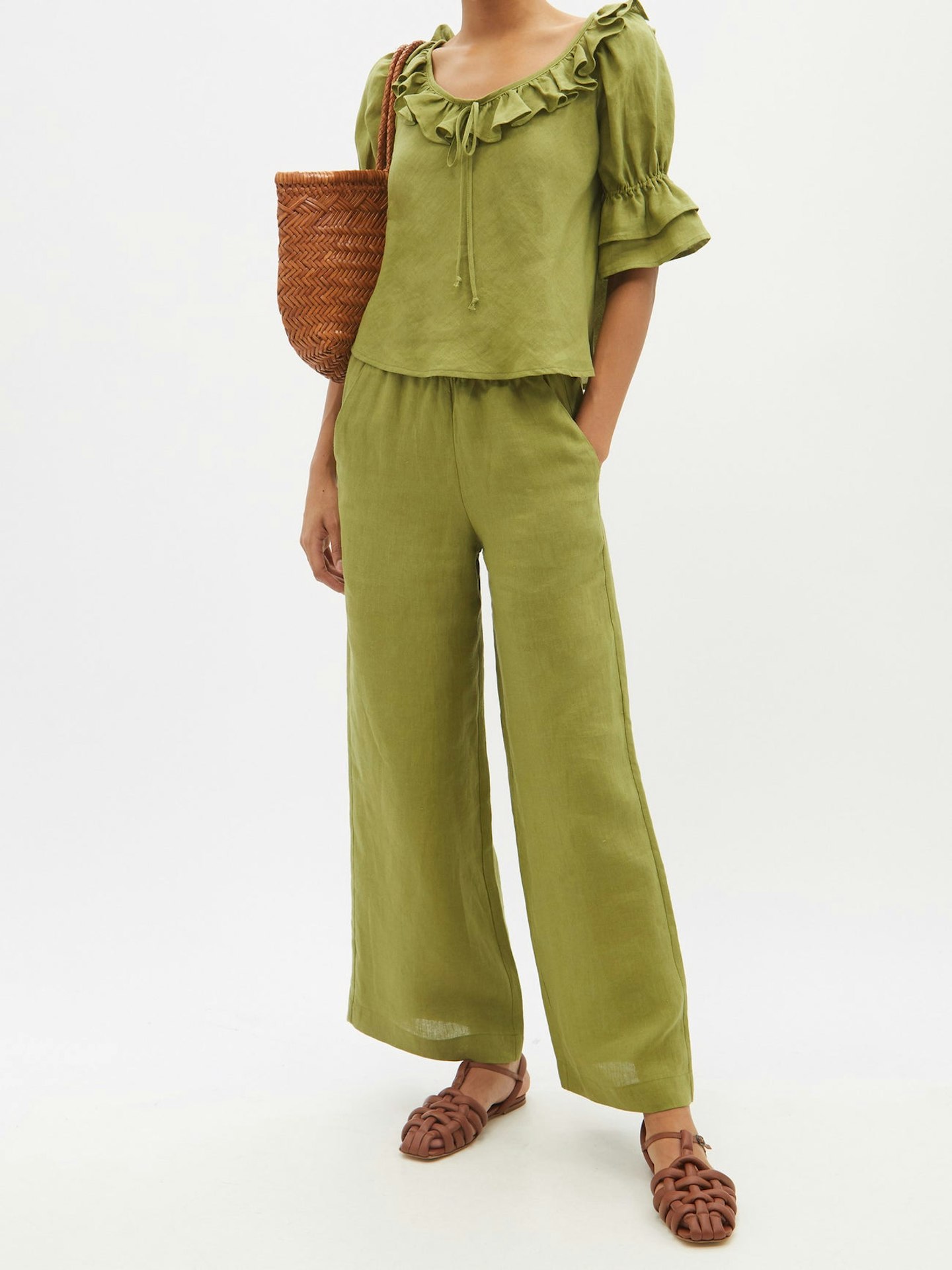 Casa Raki, Greta scoop-neck organic-linen blouse, £185