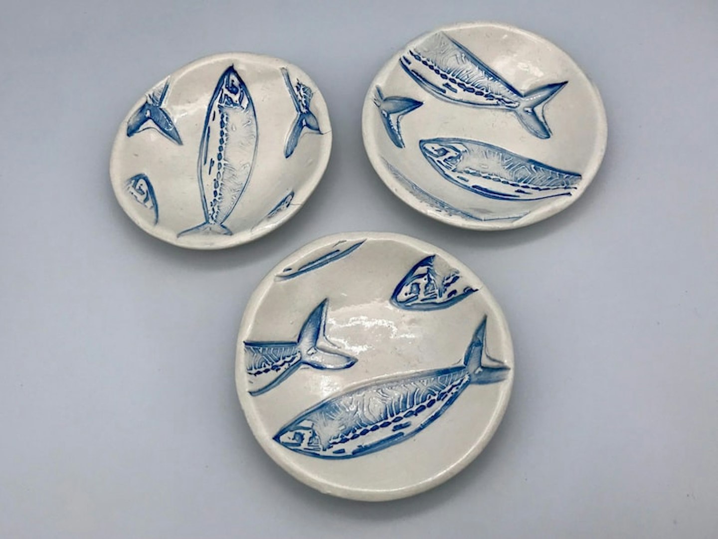 Quite Contrary Pottery, Handmade pottery ceramic trinket bowl nautical fish, £8