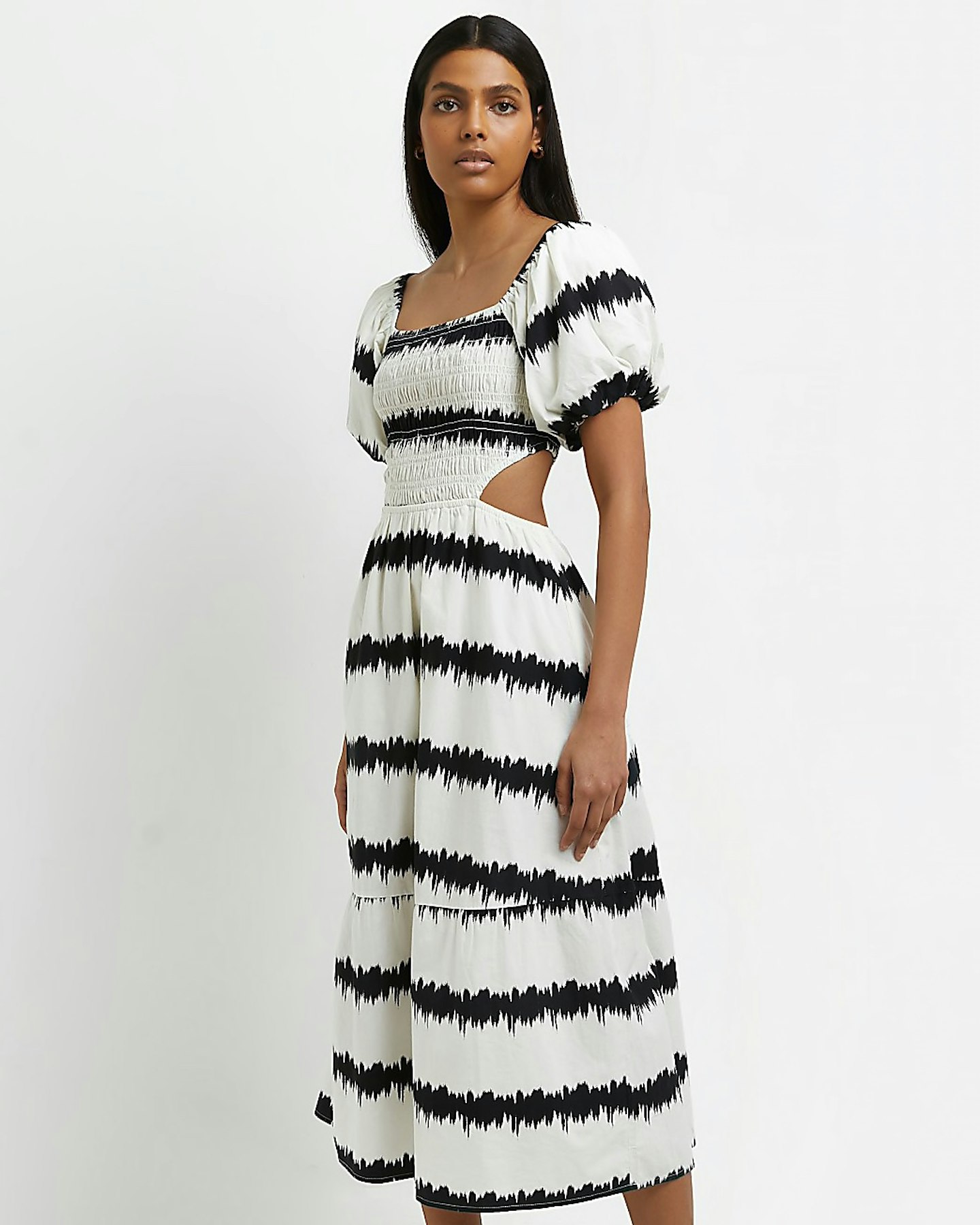 river island best buys Black Striped Smock Midi Dress, £42