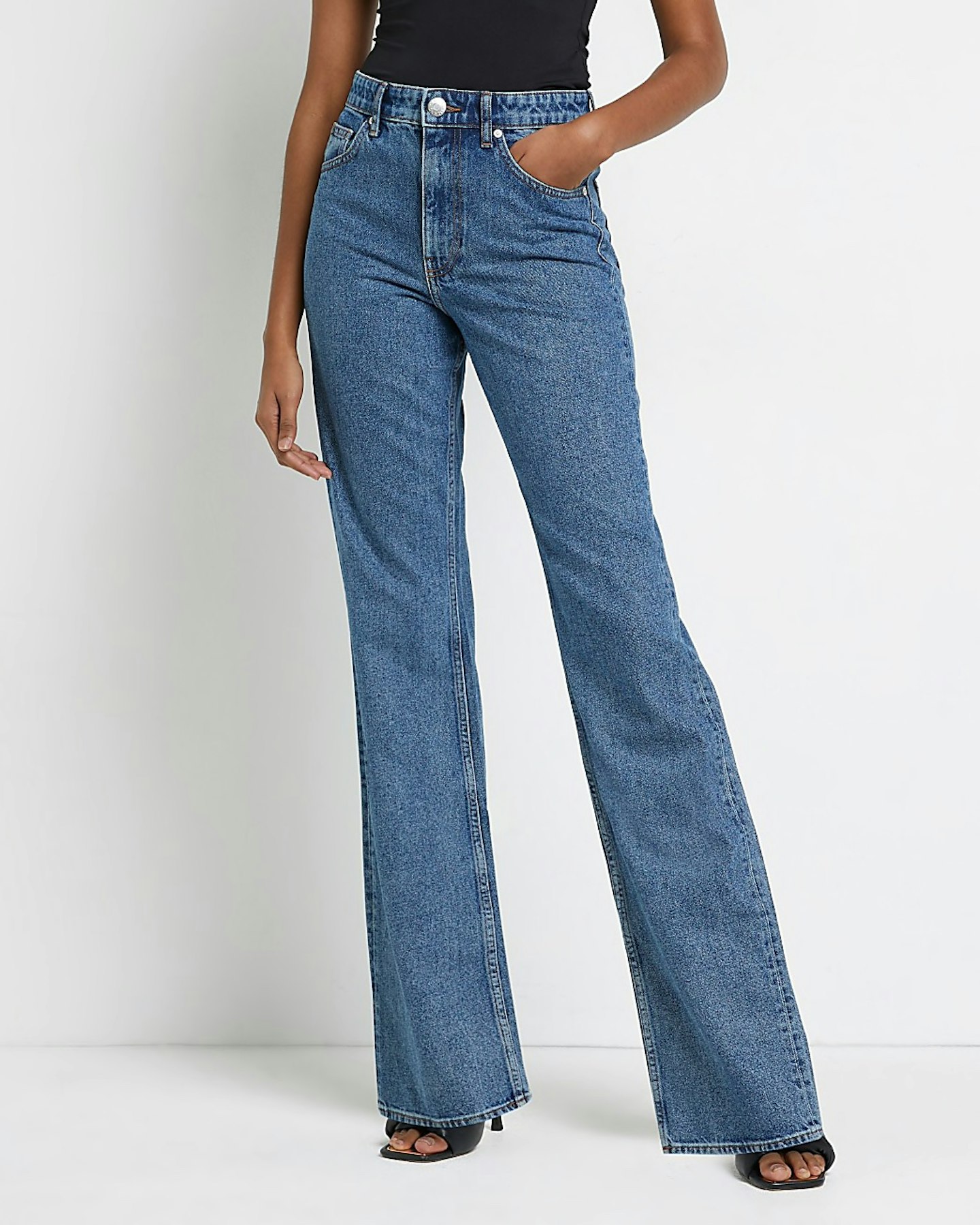 river island best buys Blue High Waist Straight Jeans, £40