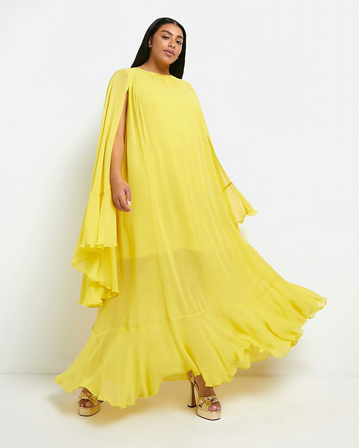Plus Yellow Layered Maxi Dress, £75
