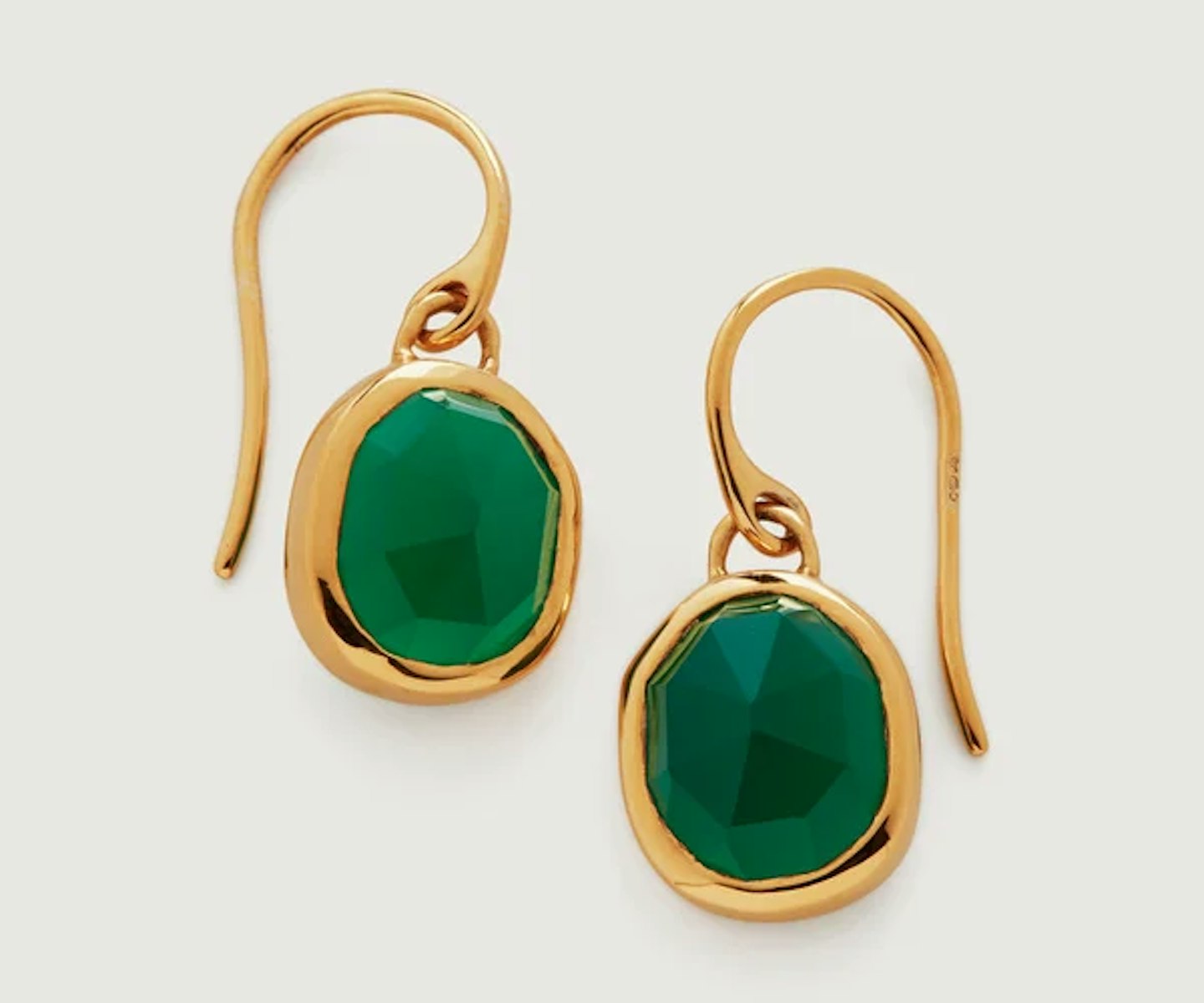 Monica Vinader, Green Onyx Siren Wire Earrings