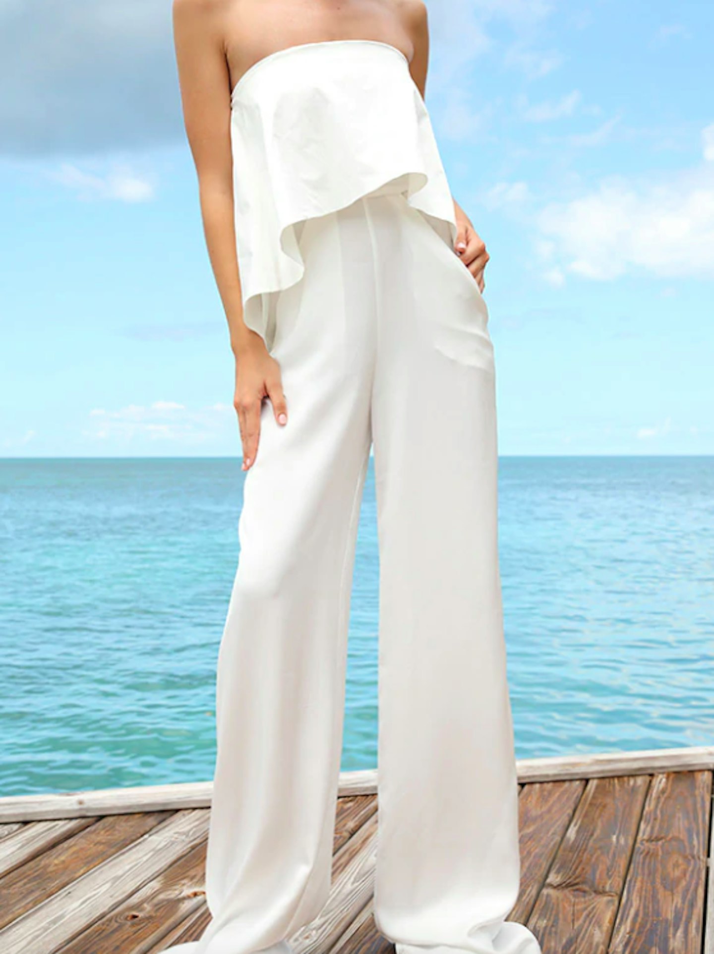 Paper London, Carlson Jumpsuit in White Satin, £450