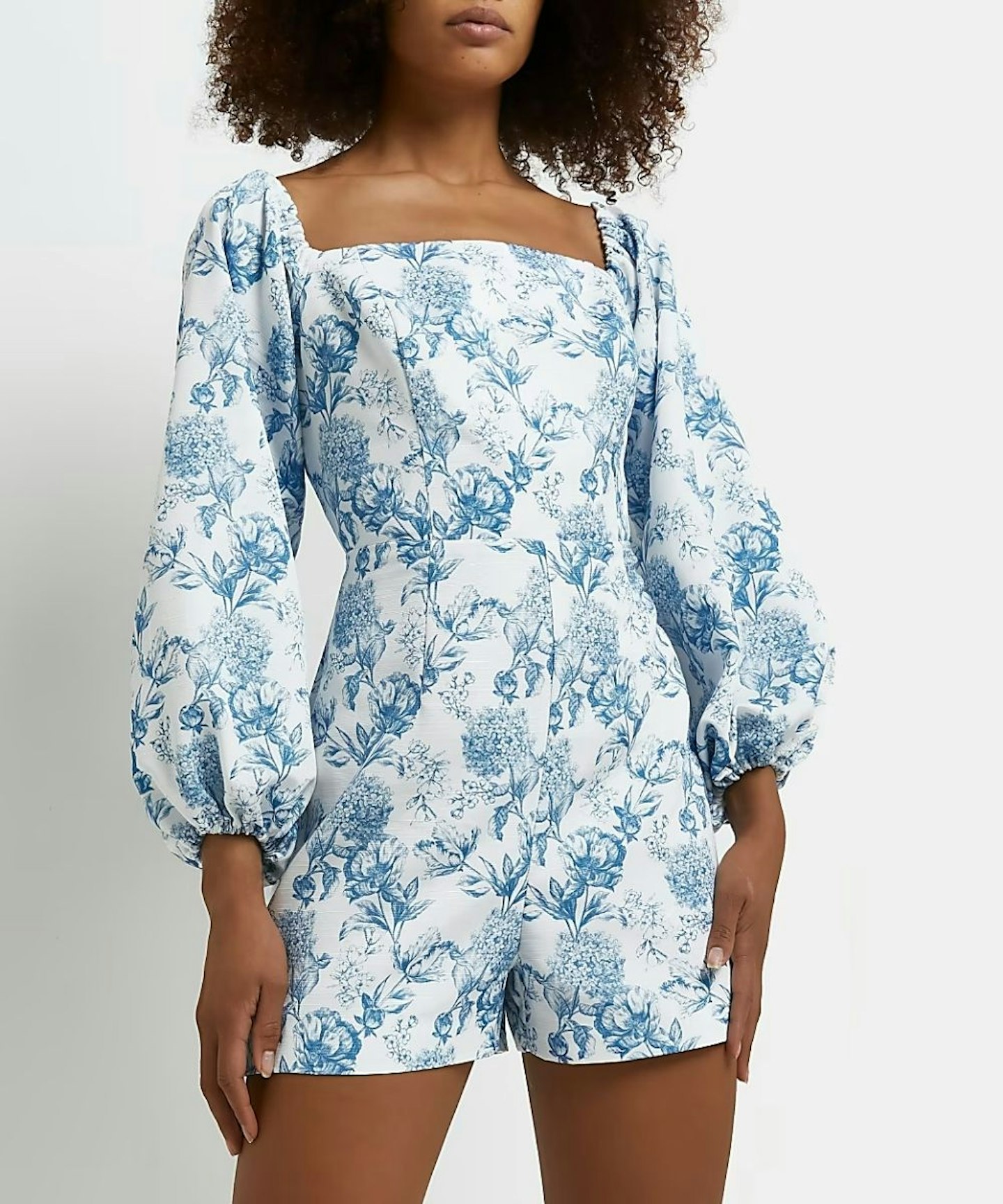 Blue Floral Playsuit