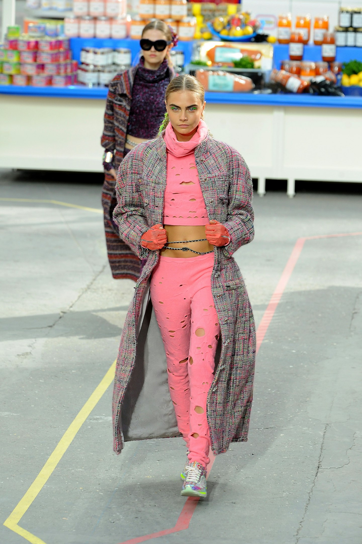 Chanel exhibition catwalk moments Cara Delevingne Walks For The Chanel Fall/Winter 2014-2015 Show